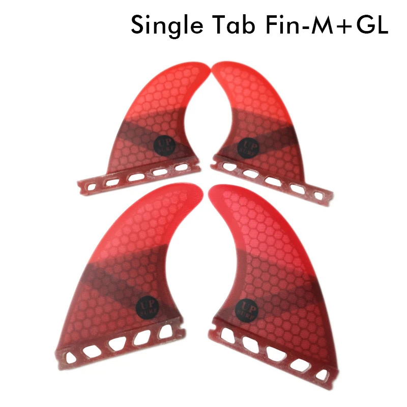 Single Tabs M+GL fins Quad-Fins Honeycomb Fiberglass surfboard fin 4 in per set Red color | Спорт и развлечения