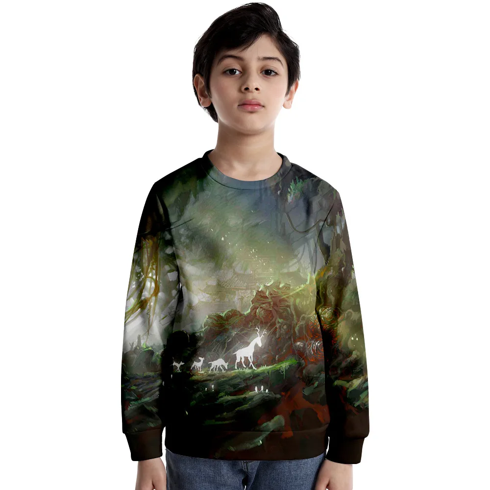 

Новинка 2021, популярный стиль, модный уличный стиль, 3d цифровая печать животных, мир взрослых и детей, свитшот с круглым вырезом