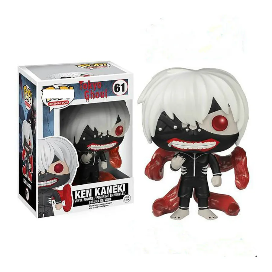 61 with box Funko pop, фигурка японского Гуля, 10 см, версия Q, Kaneki Ken, ПВХ, фигурка, Коллекционная модель, игрушки, подарок на день рождения на Хэллоуин - Цвет: 61 with box