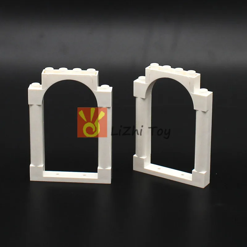 Дверная рама MOC 1x6x7 закругленные колонны с верхней аркой и выемками детали для