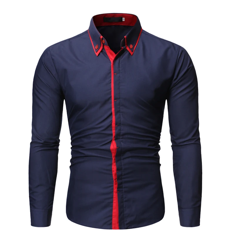 Camisas бросился дропшиппинг Для мужчин Мода 2016 года с длинными рукавами рубашка