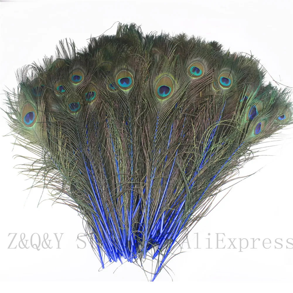 

50-100PCS Natural 40-50CM (16-20 Inch) Peacock Feather Dyed Blue Orchid DIY Decoration Craft Jewelry Accessories Feather