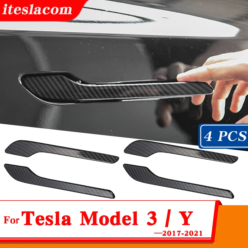 Чехол для ручки двери автомобиля Tesla Model 3 / Y 2017- 2021 прочная защитная пленка от