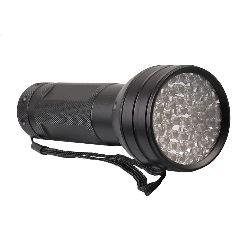 

High quality UV Light 51 LED 395-400nm UV LED Flashlight torch light lamp safety UV detection AA battery lights Purple outdoor