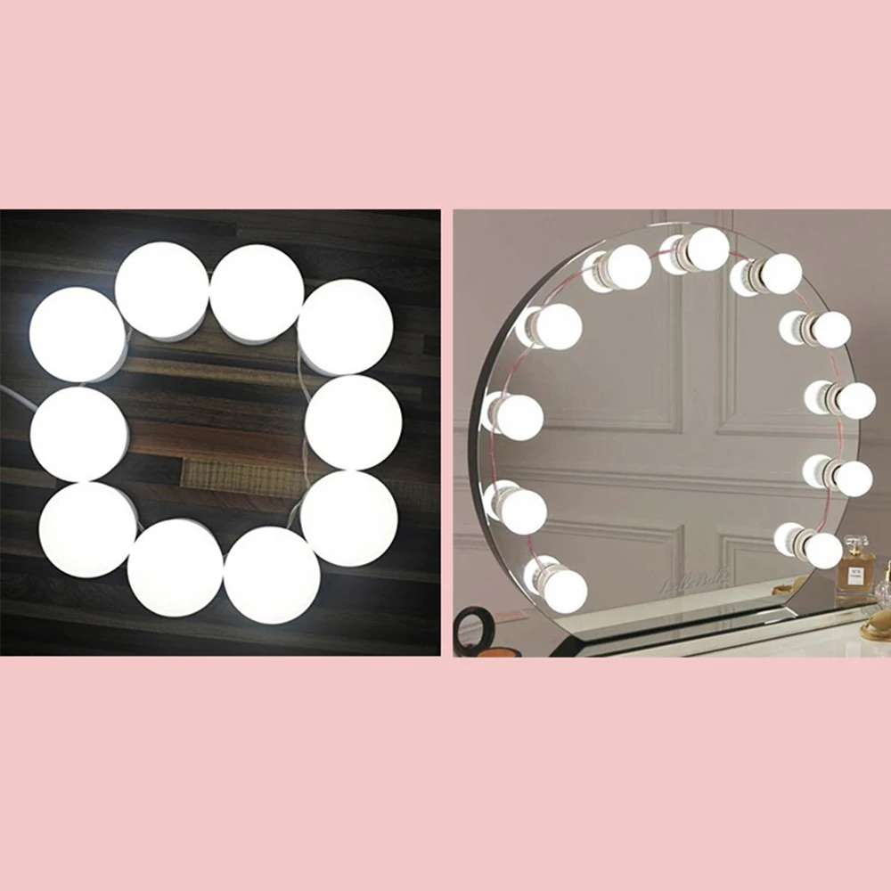 

Led Makeup Mirror Light 10 Bulbs Hollywood Makeup Vanity Lights USB Wall Lamp Dimmable Dressing Table Mirror Lamp