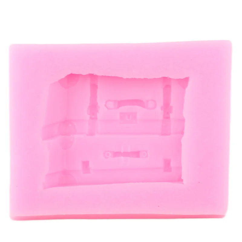 Сахарные чемодан коробка Чемодан силиконовые формы Fondant (сахарная) пресс форма