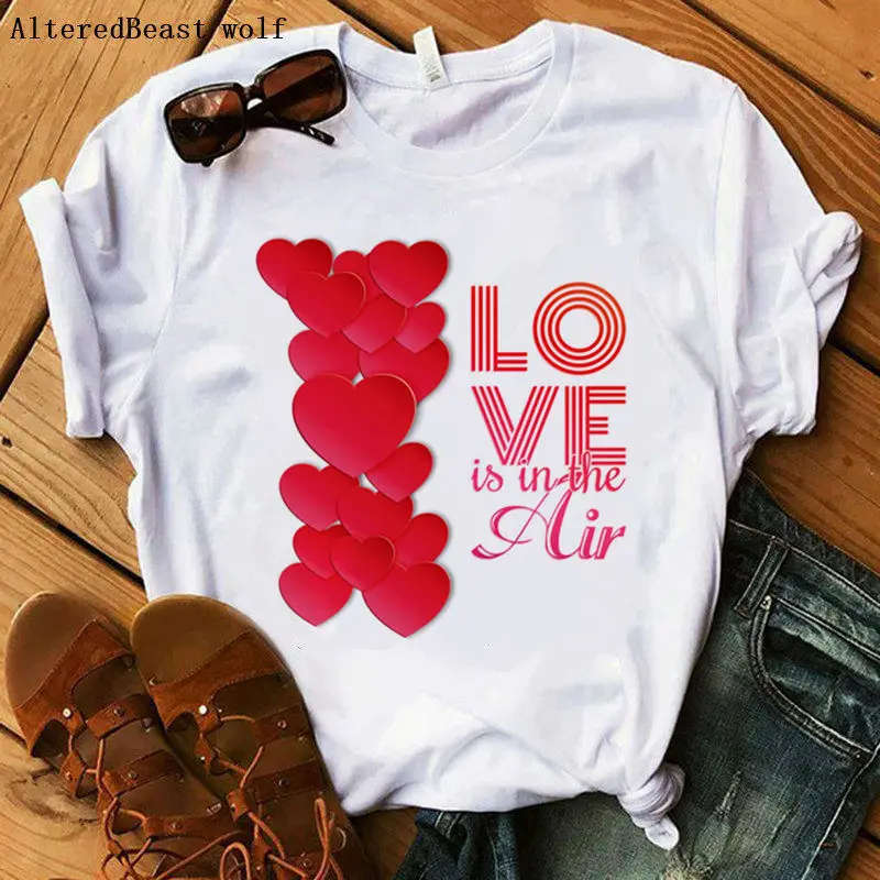 Женская футболка на День святого Валентина XOXO с принтом пончиков модная женские