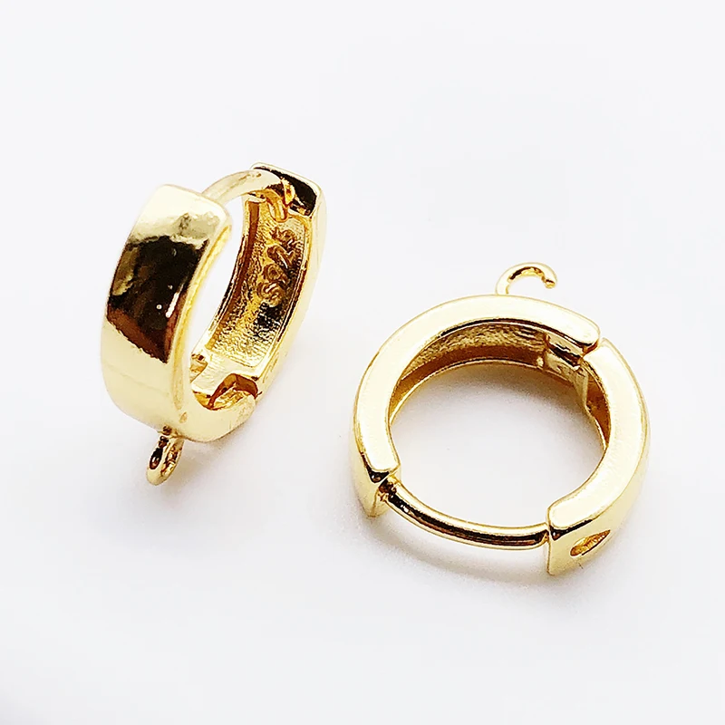 

Peixin Fashion Simple Brass Earring Hoop DIY Earring Hook Jewelry Making Accessories Gold Silver Color Hypoallergenic Fasteners