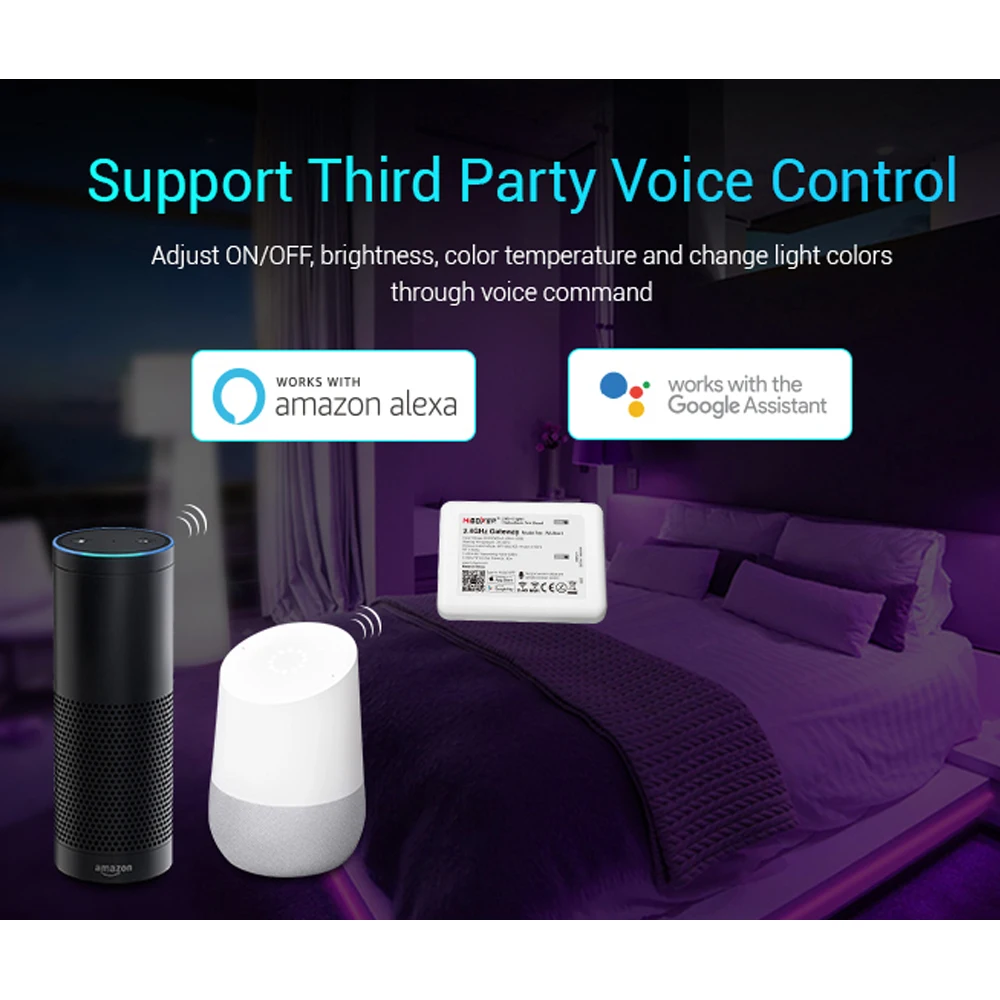 Голосовой пульт дистанционного управления milight Wi-Fi 5 В iOS Android Amazon Alexa совместим со