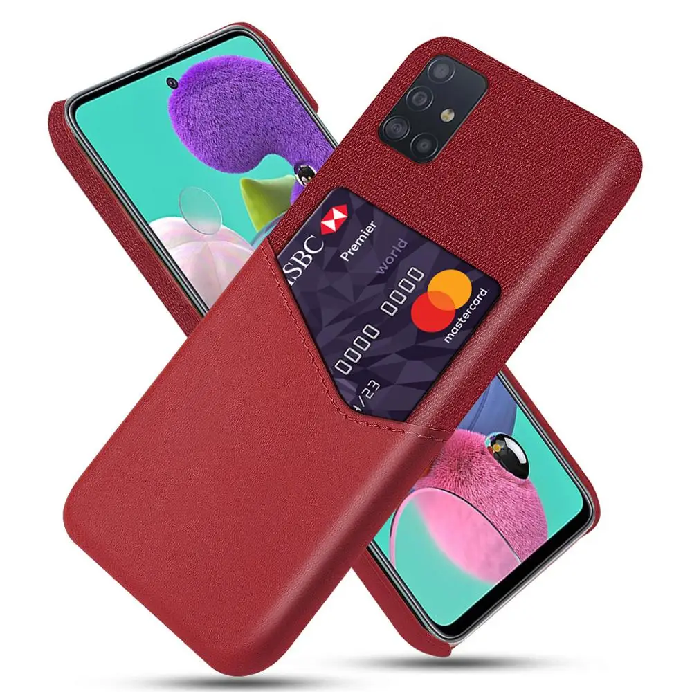 Чехол для Samsung Galaxy A71 роскошный кожаный и тканевый противоударный чехол-кошелек с