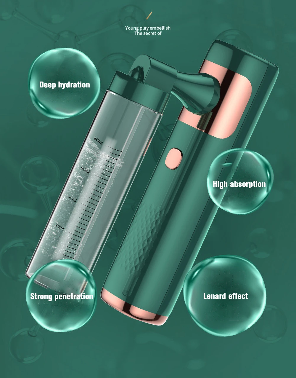 Нано-спрей высокого давления для лица аппарат очистки пятен инструмент инъекции