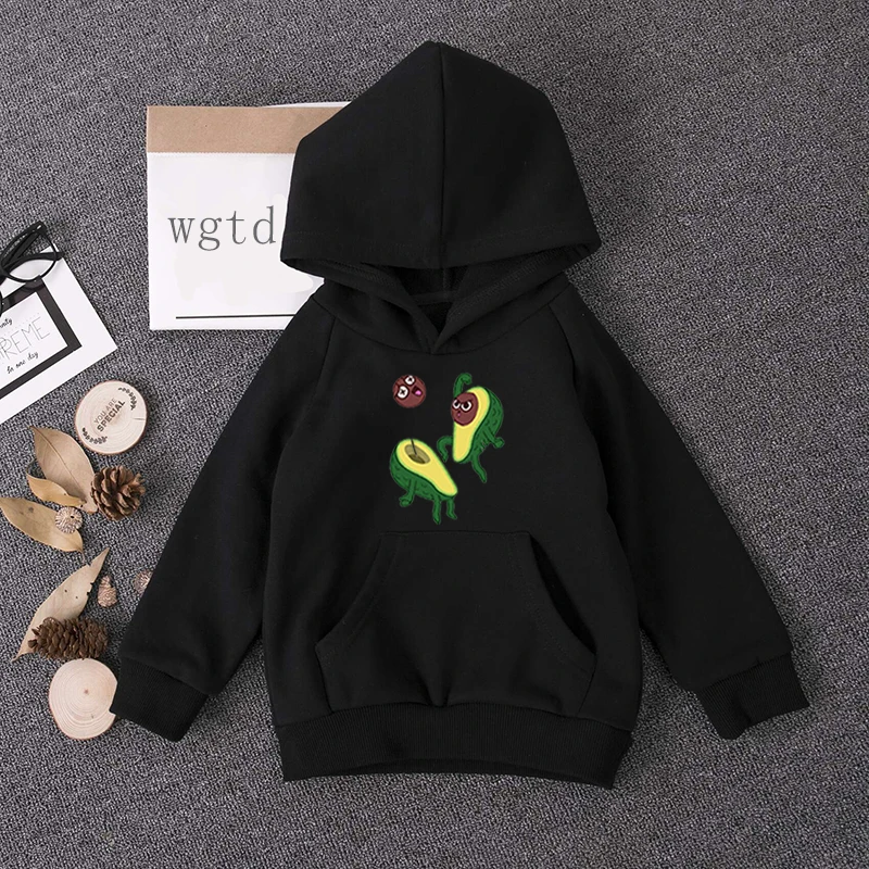 Детские толстовки с капюшоном Kawaii принтом авокадо для малышей Новинка Сезон