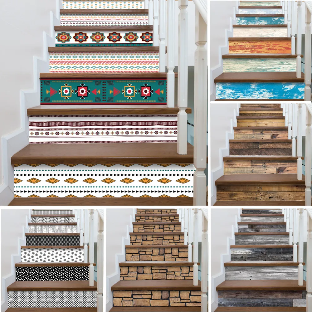 

Наклейки для лестницы декоративные водонепроницаемые самоклеящиеся, 7 шт., 21 Х100 см