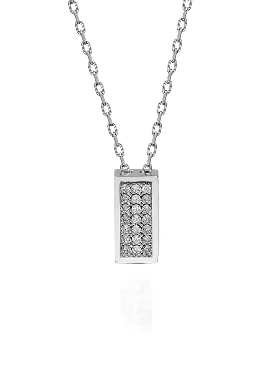 

Certified Swarovski Cubic Zirconia Rectangle 925 Silver Necklace