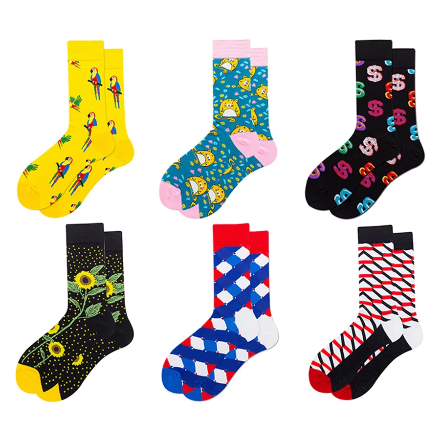Хлопковые короткие носки для женщин забавные красочные веревки с изображением