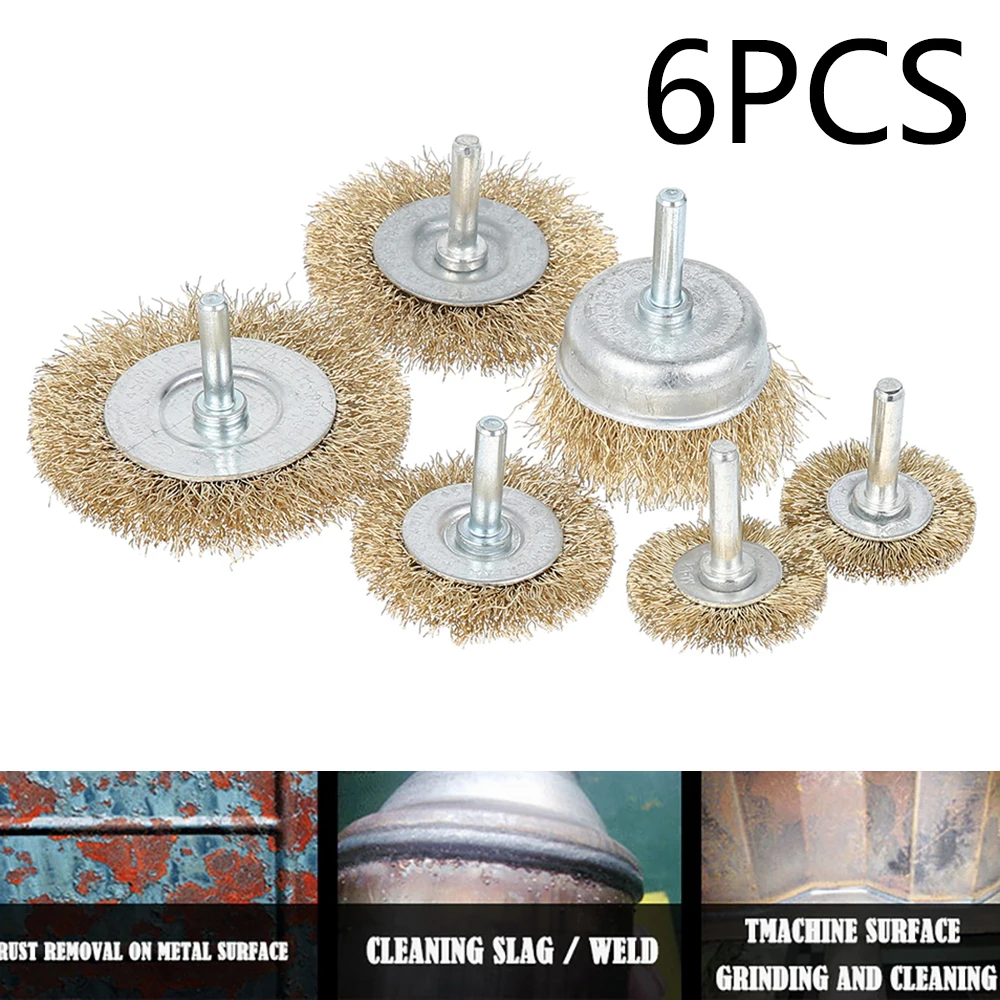 6 шт гофрированные проволочные чашки колеса набор кистей грубая гофрированная