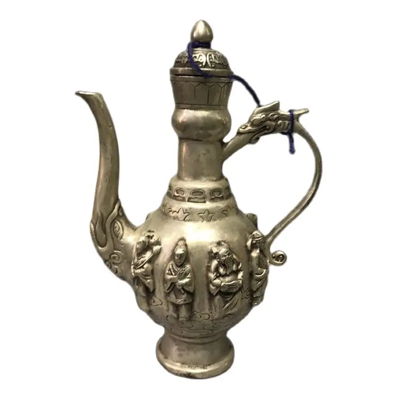 

Early collection of white copper eight immortals pot family ornaments