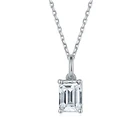 BOEYCJR 925 Серебряный F цвет 1 карат изумрудная огранка 5*7 мм Муассанит VVS обручальное свадебное ожерелье с подвеской для женщин на юбилей Fift