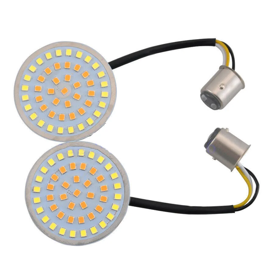 

LED 1157 Bulb Turn Signal plus Smoke Cover For Harley 883 Tri Glide White / Ambe