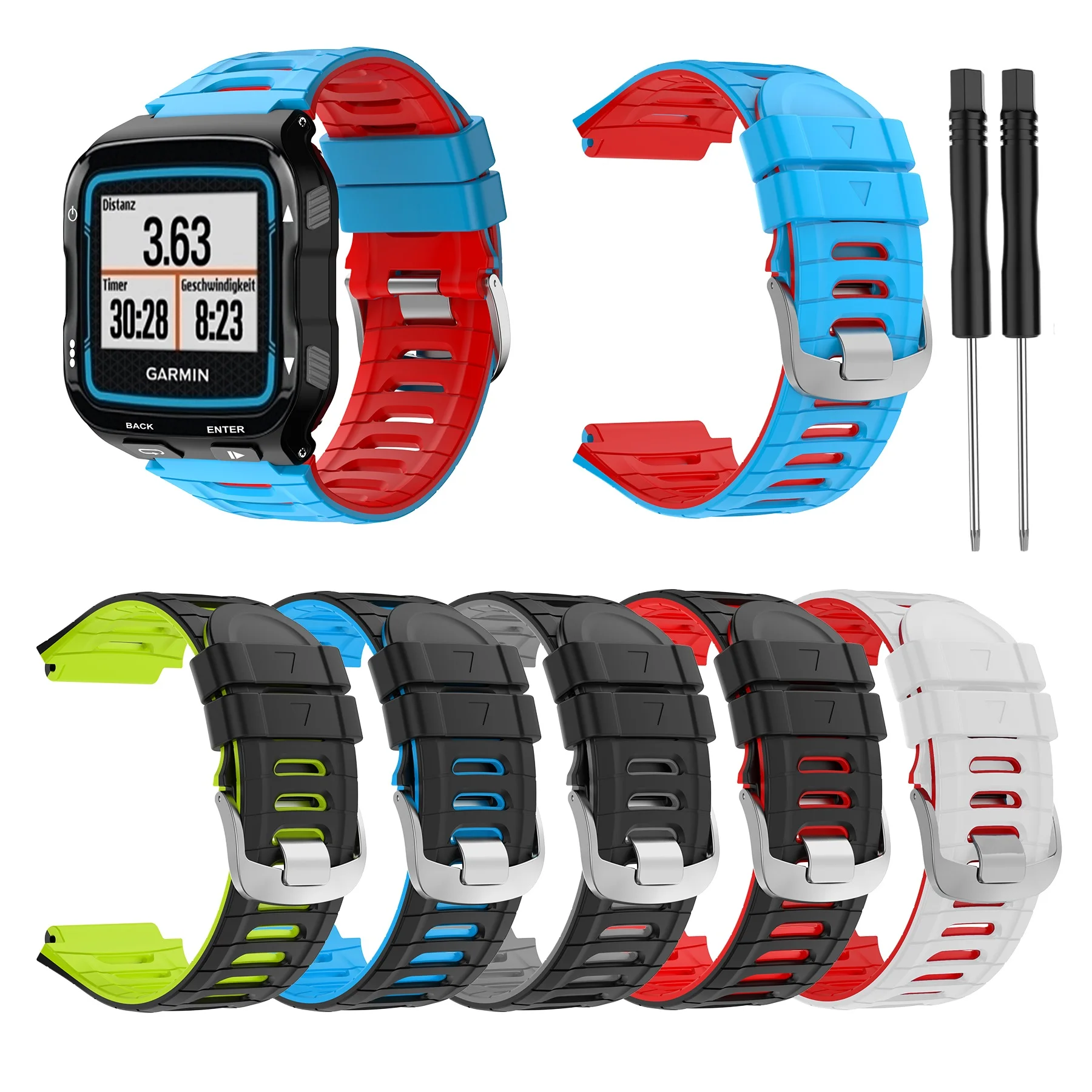 

Sports Watch Silicone Strap Replacement Suitable For Garmin Forerunner920xt Two-Color Wristband Weat Proof Rain-Proof Bracelets