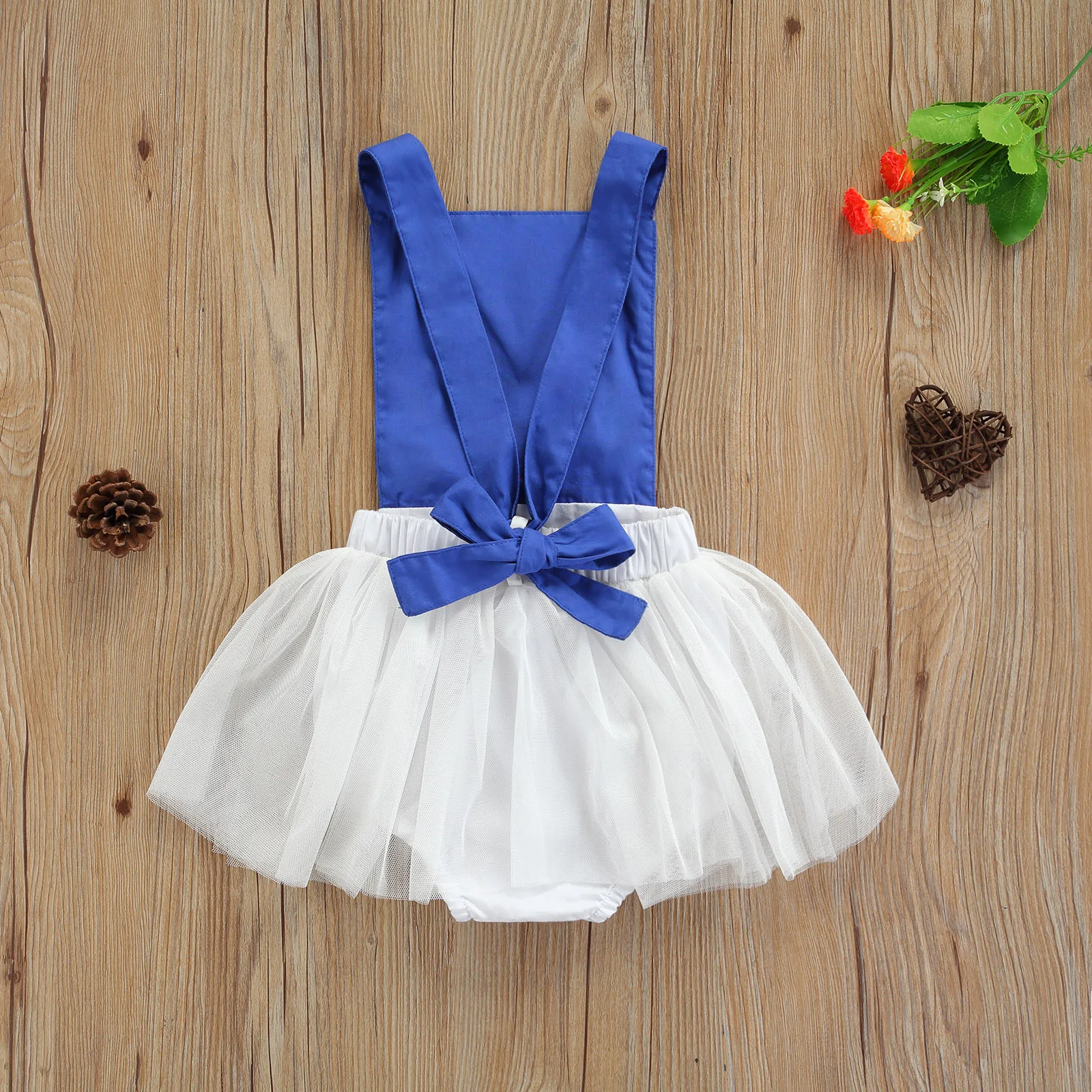 

Повседневный Комбинезон для маленьких девочек, голубое платье принцессы без рукавов с квадратным вырезом, для 0-15 месяцев