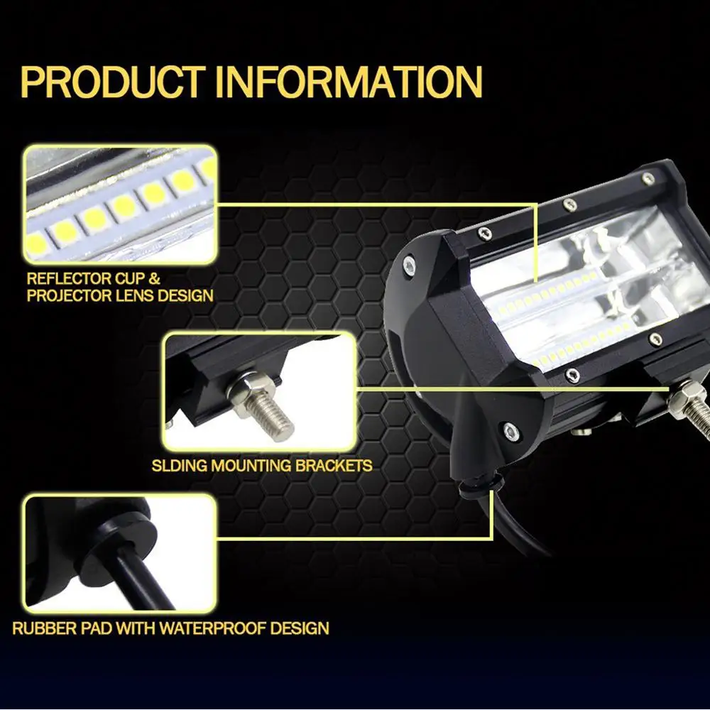Светодиодный светильник Willpower для внедорожников 5 дюймов 72 Вт 6000K 4X4 4WD 12 В 24 |