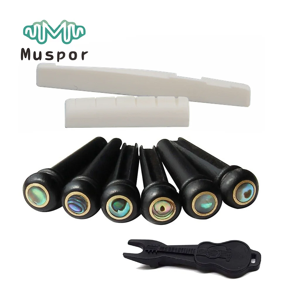 6 шт. гитара для порожка эбенового дерева с булавками Съемник Сменные аксессуары &