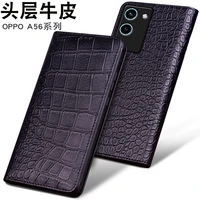 hot sales luxury genuine leather magnet clasp phone cover case for oppo a56 kickstand holster case protective full funda
