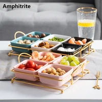 separate creation plate of simple fruits ceramic square plate dried fruit snacks storage tray table utensils of the salver