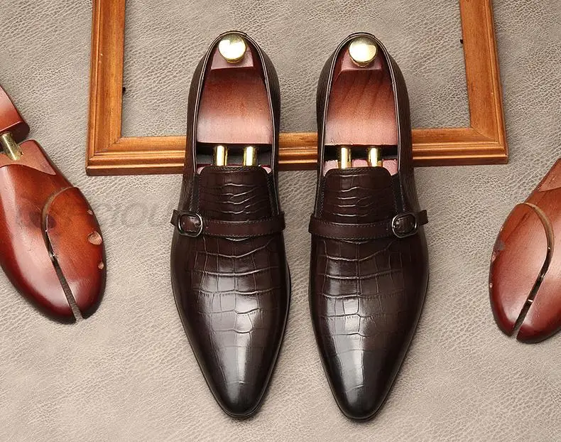 Туфли мужские классические из натуральной кожи оксфорды без застежки