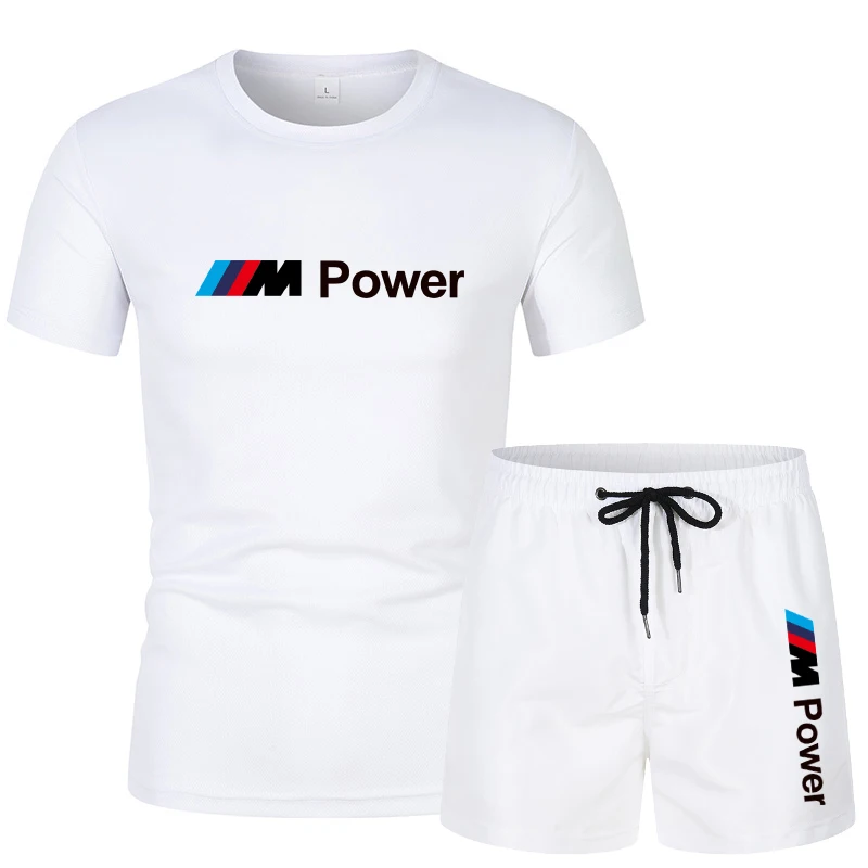 

Summer Cotton T - shirt + shorts men's beach pants fitness wear men's shorts Casual 2021 Brand Jogging Fashion Men's Sportswear