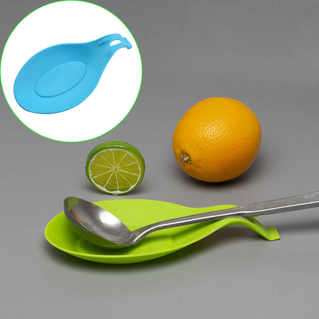 

Silicone Spoon Mat Food Grade Silicone Heat Resistant Placemat Tray Spoon Pad Drink Glass Coaster Hot Sale Kitchen Tool 5 Colors