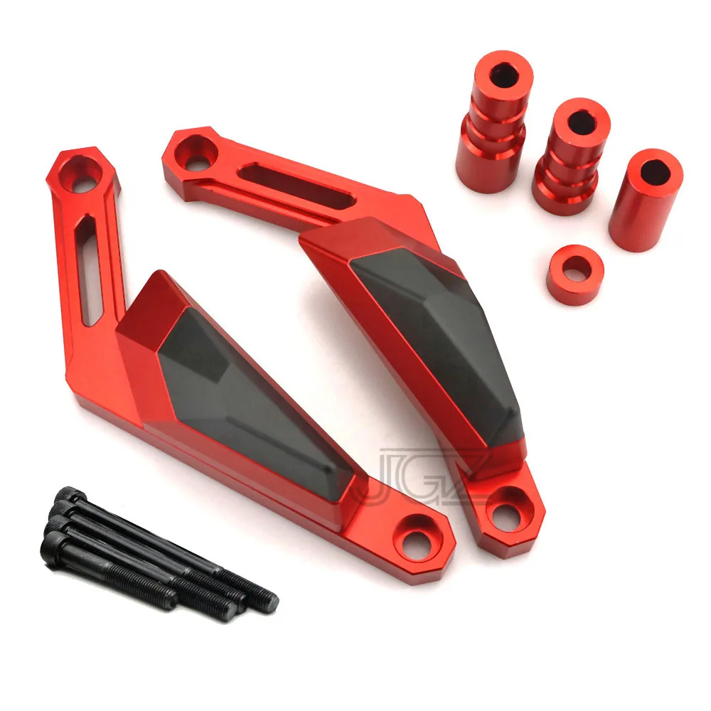 Red CNC алюминиевый двигатель мотоцикла ползунки защита краш-накладка крышка защита от падения щит для Yamaha MT09 - Цвет: Red