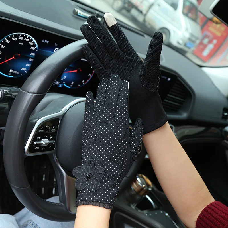 

Spring And Summer New Ladies Sunscreen Gloves Fashion Lace Ladies Cycling Cycling Anti-UV Air Breathable Screen Gloves