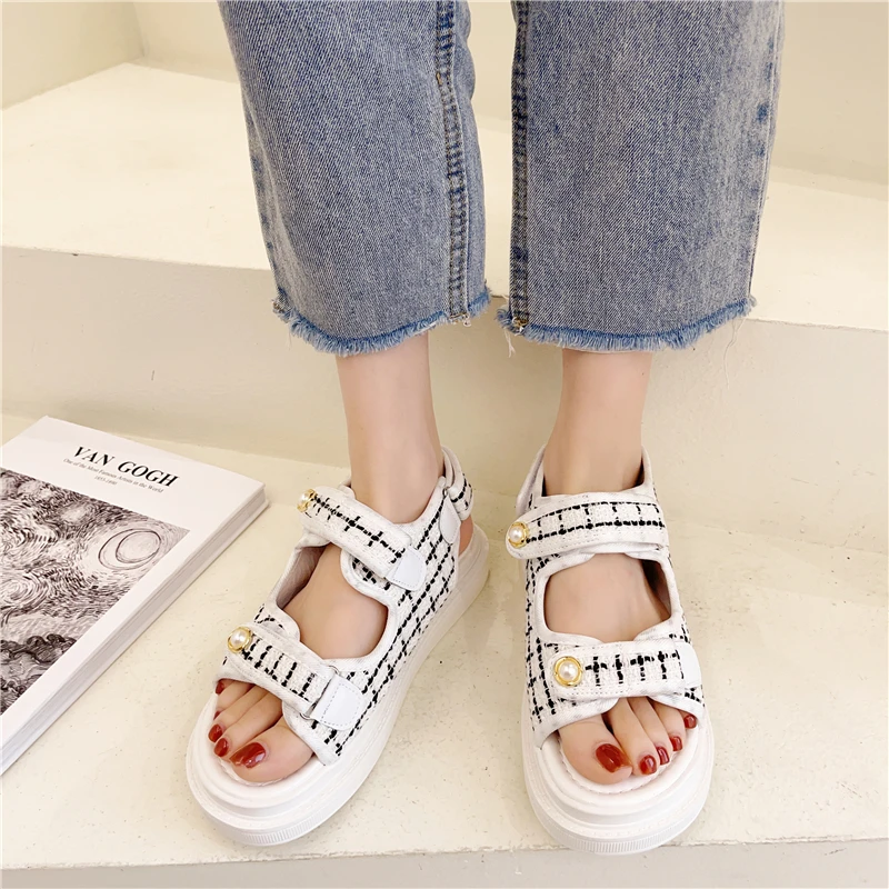 

Beige Heeled Sandals Comfort Shoes for Women 2021 Summer Med Espadrilles Platform Muffins shoe Black New Fashion Clogs Girls Med