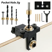 3 in 1 adjustable doweling jig woodworking pocket hole jig with 6810mm drill bit for drilling guide locator puncher tools
