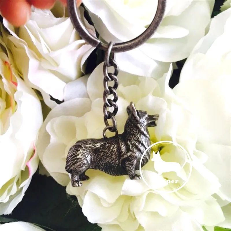 Брелок для ключей с валлийской собакой корги медный брелок животным тематикой в