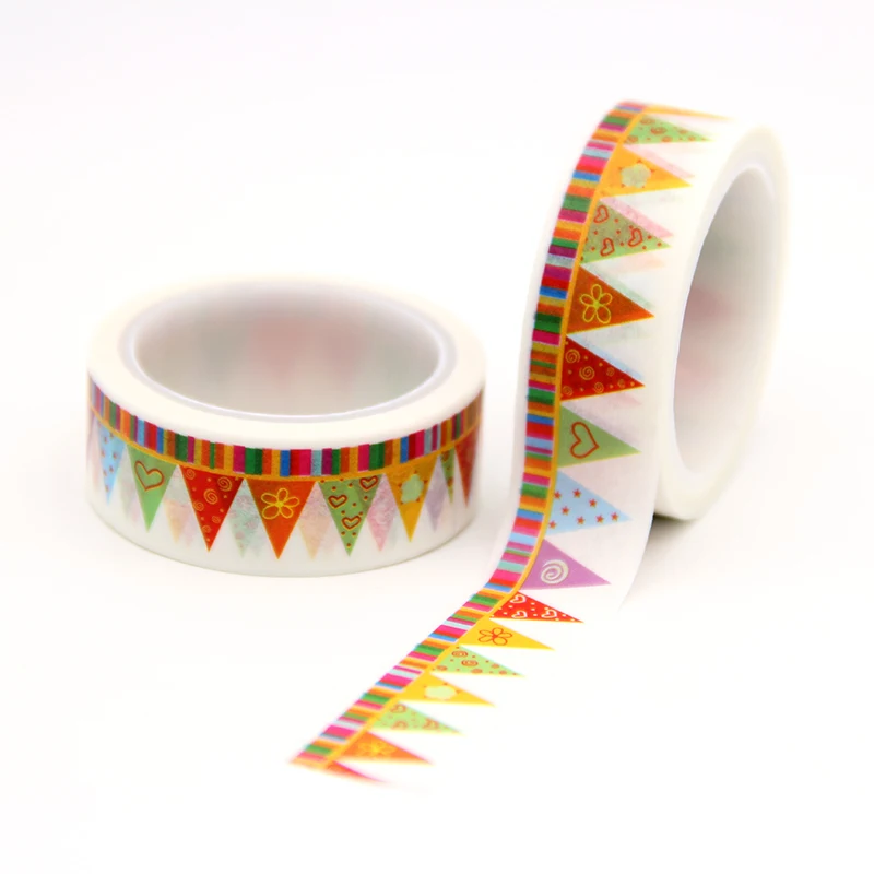 

10pcs/lot 15MM*5M Colorful Triangle Washi Tape Japanese Paper DIY Planner Masking Tape Decorative Stationery washi tape
