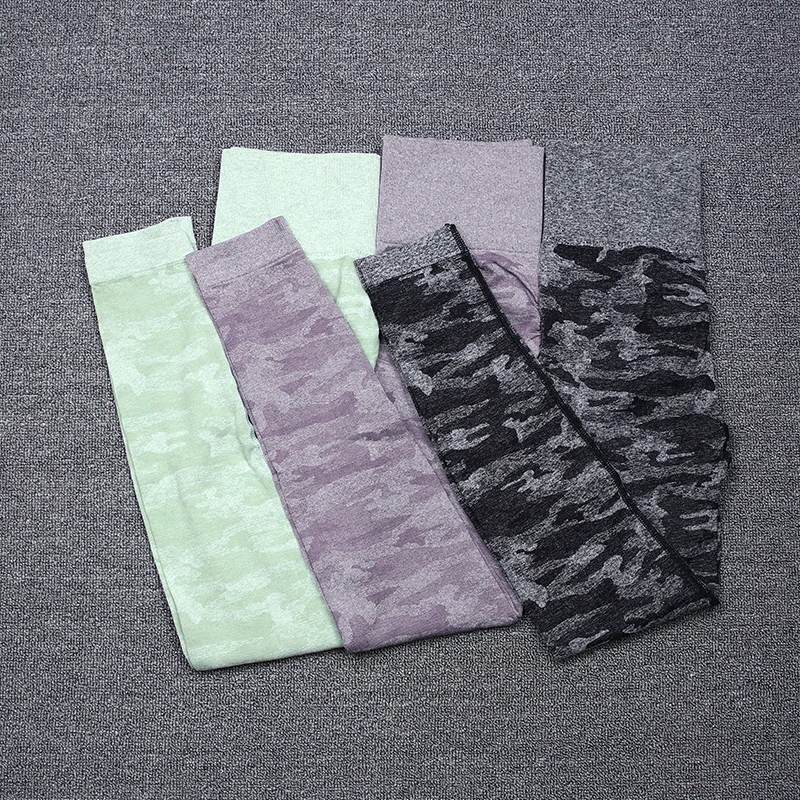 NORMOV 3PCS Camouflage Two Piece Set Women Tracksuit Fitness Crop Top And Leggings Sports Wear Suits |