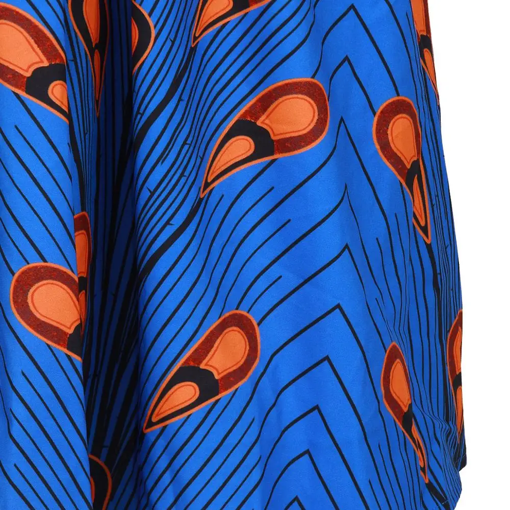 

African Ethnic Summer Floral Print Female Stylish DIY Women Pleated Dress Nightclub Sexy V-Neck Party Dress