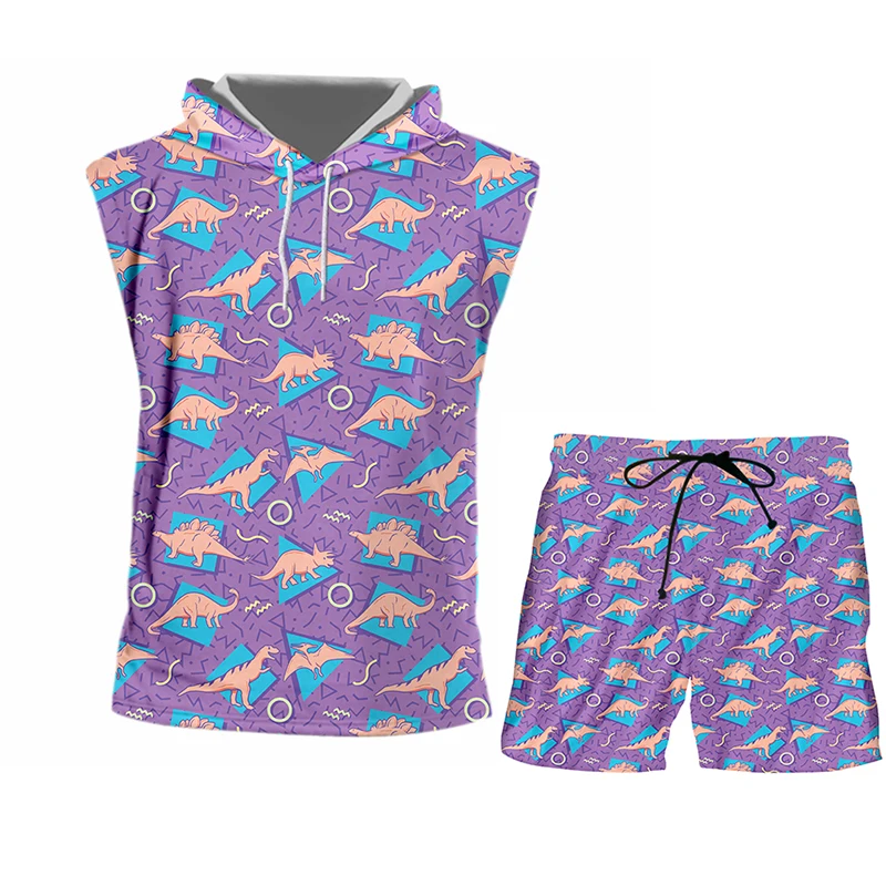 Костюм спортивный для мужчин и женщин рубашка на пуговицах шорты с 3D-принтом