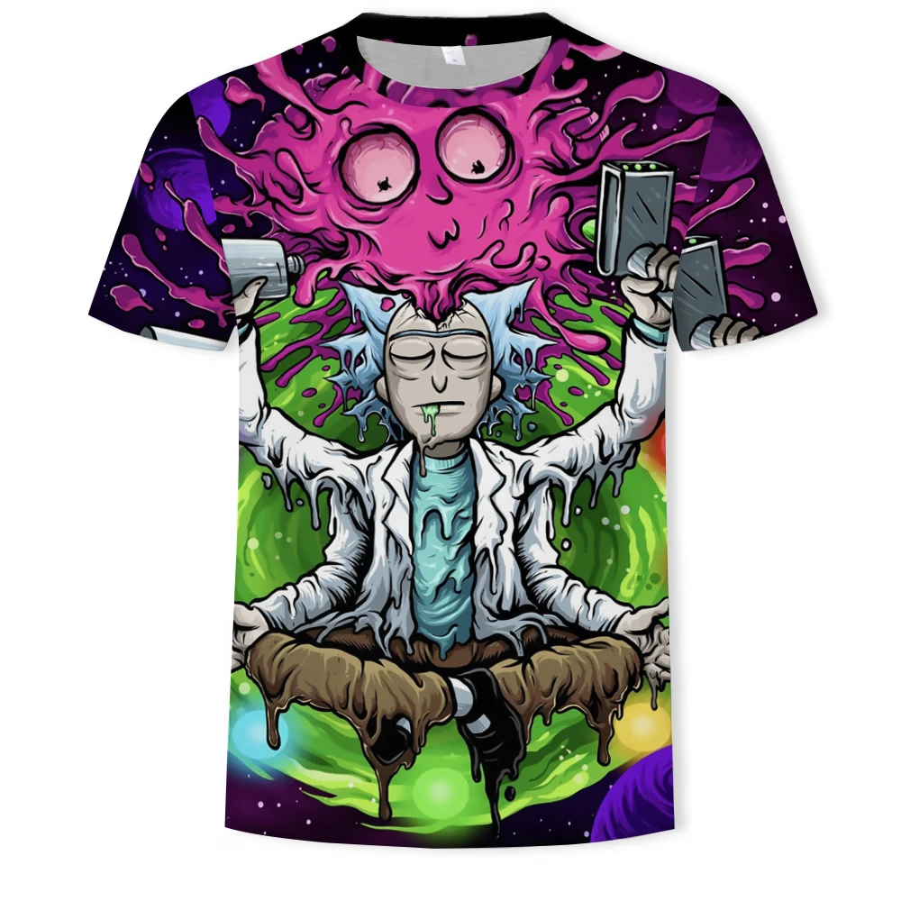 

2021 men's and women's fashion 3D printed cartoon O-collar T-shirt is comfortable and versatile sports and leisure T-shirt