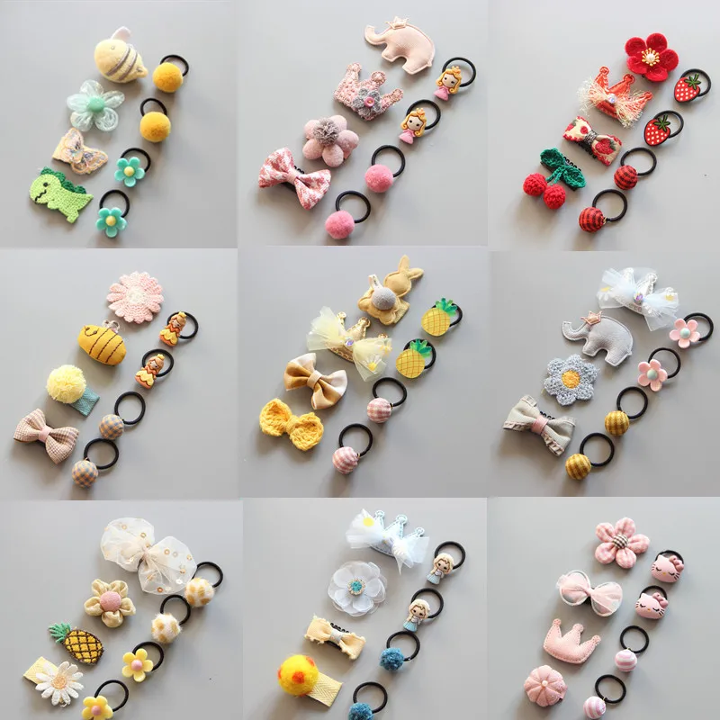 

8Pcs/set Cute Baby Hair Clips Glitter Crown Strip Bowknot Princess Handdmade Hairpins for Girls Newborn Infant Hair Accessories