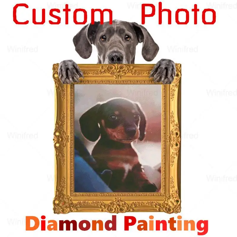 

5D DIY Diamond Painting Custom Photo Diamond Embroidery Pet Full Rhinestone Picture Mosaic Diamond Dog Cat Gift Home Decoration