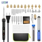 80 Вт Цифровой дисплей паяльник Комплект Регулируемая температура дерево тиснение, ожог пайки ручка Сварка резьба пирография наборы