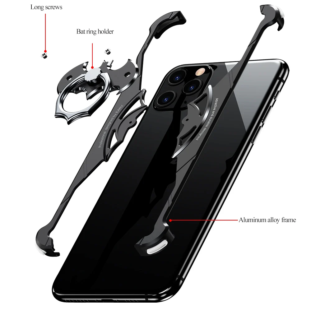 Чехол для iPhone 11 pro max металлический противоударный бампер в форме летучей мыши