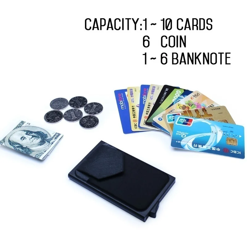 

Men Business Aluminum Cash ID Card Holder RFID Blocking Slim Metal Wallet Coin Purse card case credit card wallet rfid wallet