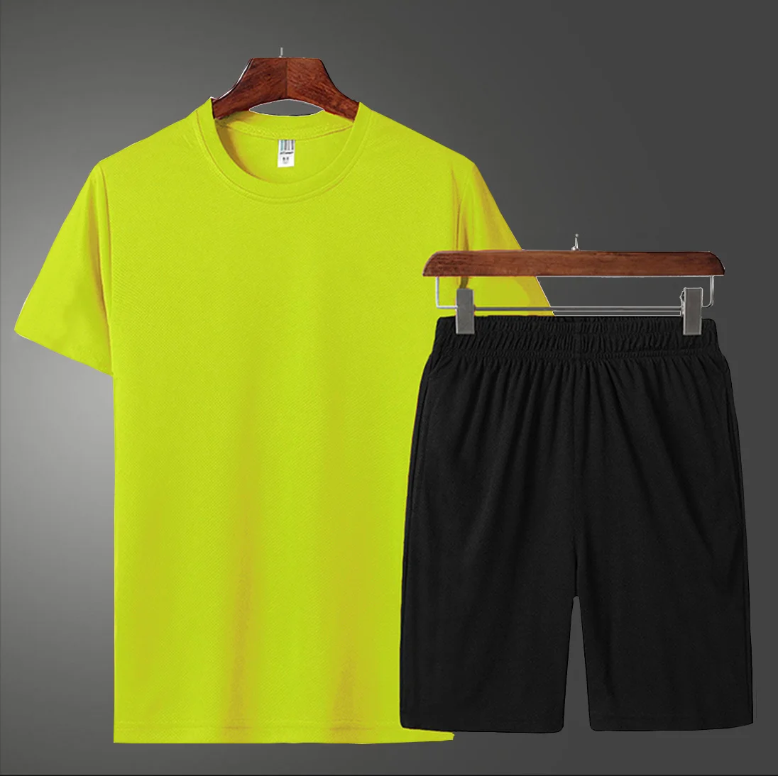 

2021Casual Men's Sets Summer Tracksuit Men Print Short Sleeve T-shirt 2 Piece+Shorts Quick Drying Short Set Fashion Sportswear m