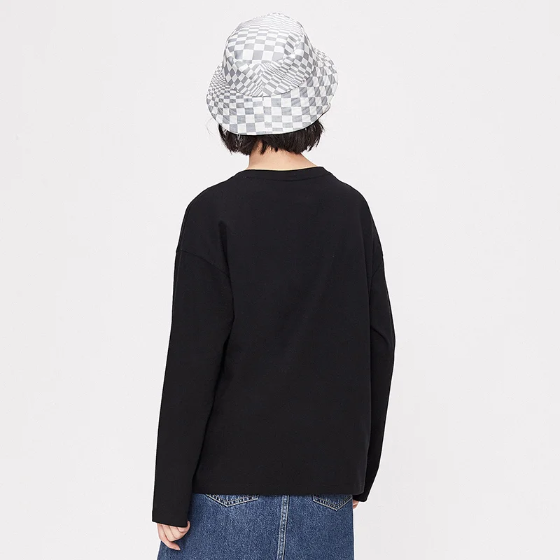 

Long sleeve T-shirts women 2020 autumn new bottoming tshirt letter printed o neck cotton t shirt woman loose tops clothing