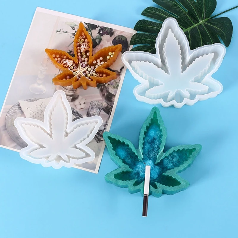 

2 Pcs Maple Leaf Ashtray Epoxy Resin Mold Jewelry Storage Box Tray Silicone Mould Handmade DIY Crafts Decorations Tool